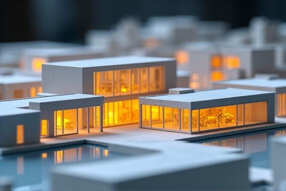 Maquette d'architecture avec éclairage intégré